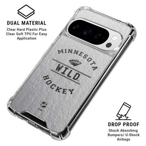NHL Minnesota Wild Black Text Google Pixel 10 Pro XL Clear Case
